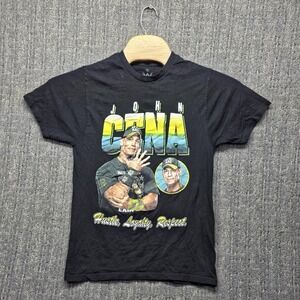 John Cena WWE T-Shirt Men's Small Ripple Junction Hustle Loyalty Respect Black